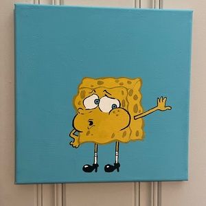 Handmade SpongeBob SquarePants canvas painting